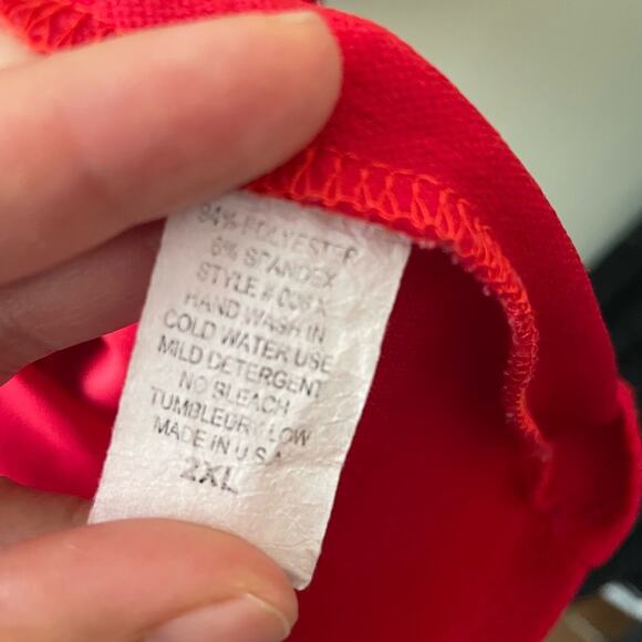 Red Omega Size 2XL Body-con Long Sleeve Dress - Picture 6 of 8